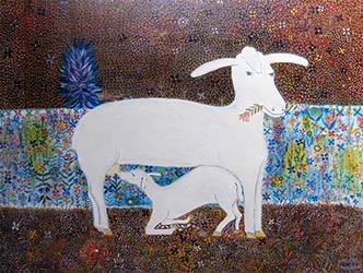 La Tétée de l'agneau – huile sur toile – 61x46cm